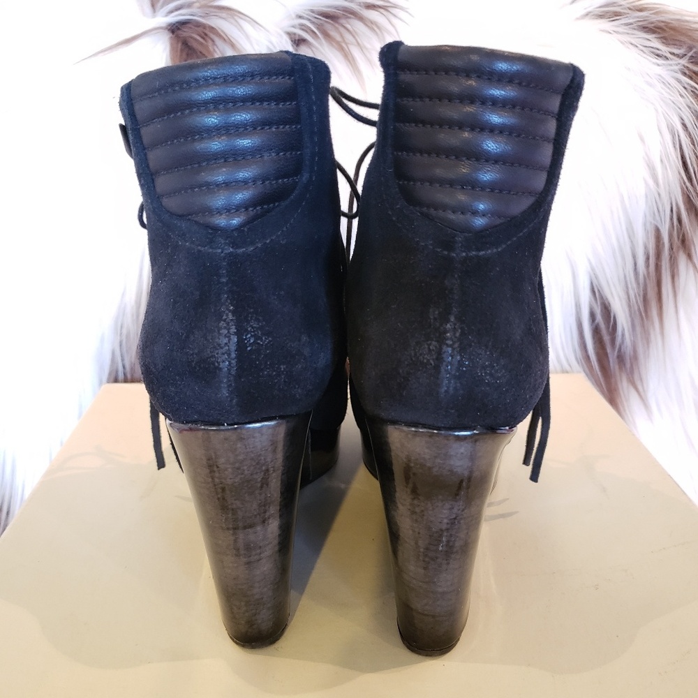 Diesel black suede wedge boots/ booties - Picture 4 of 8